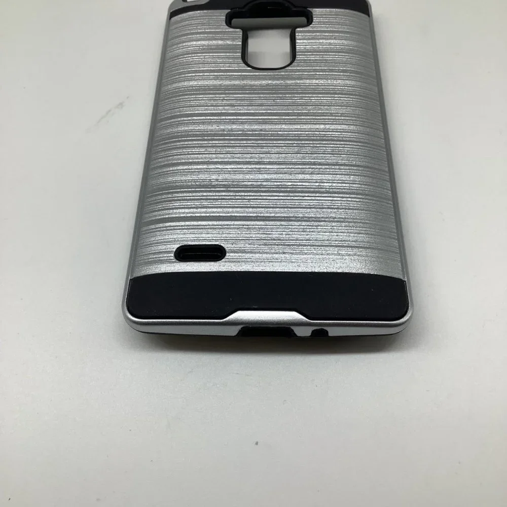For LG‎ G Stylo LS770 Black Brushed Hybrid Case Cover